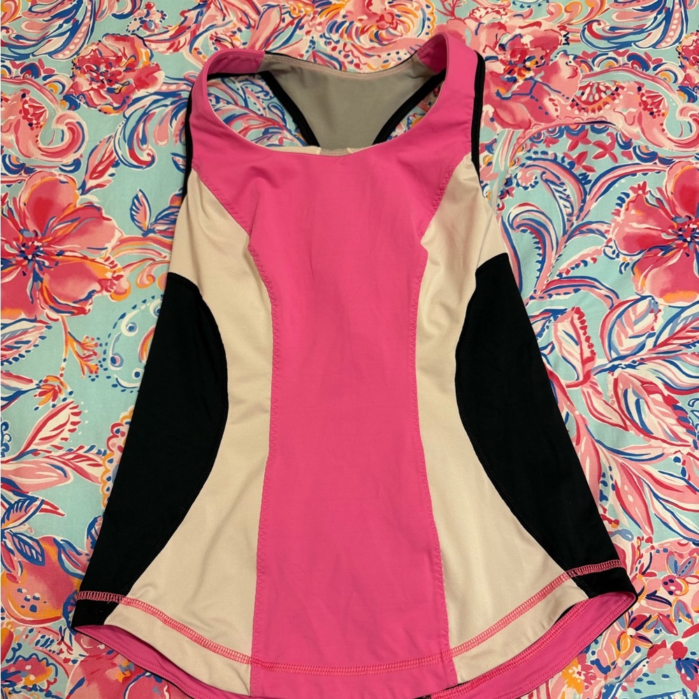 lululemon athletica Pink and Black Tank Top